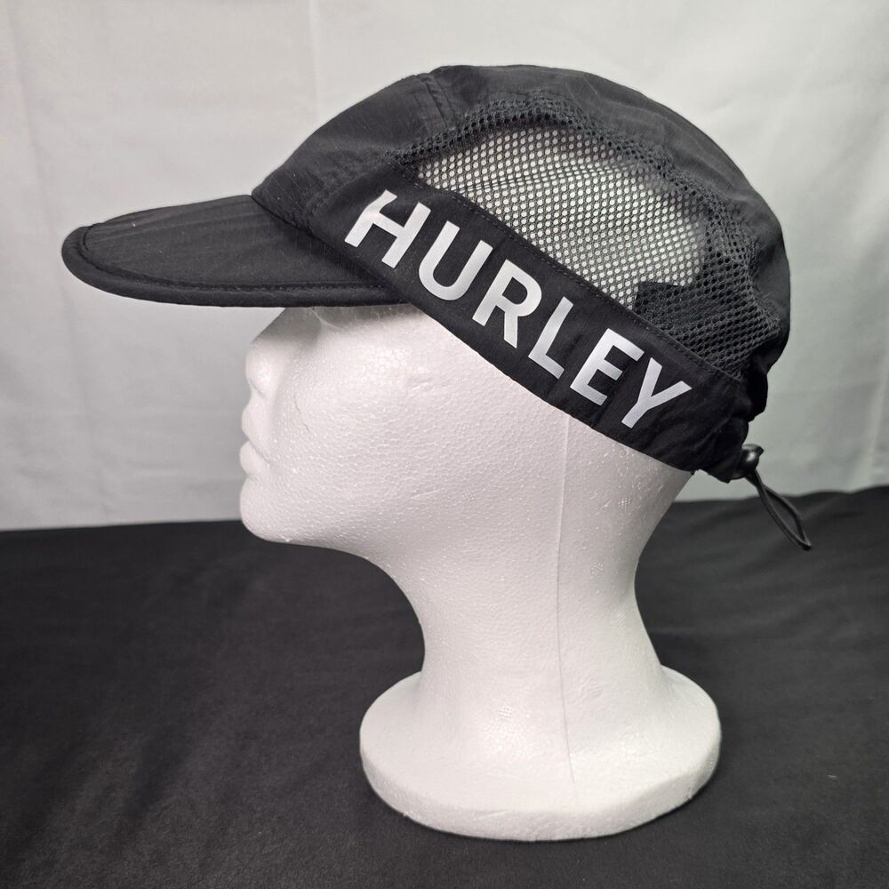 Hurley Big Sur Hat Black Reflective One Size Adjustable Flexible Breathable